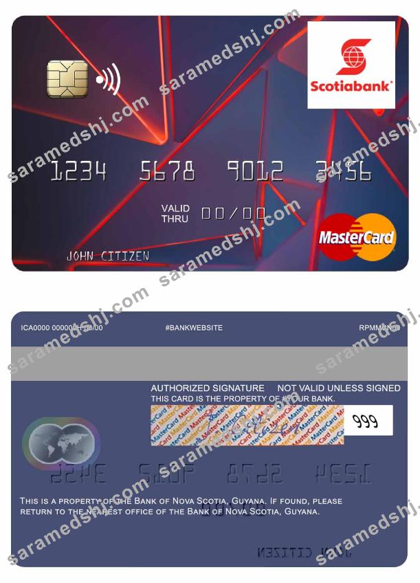 Guyana Bank of Nova Scotia mastercard
